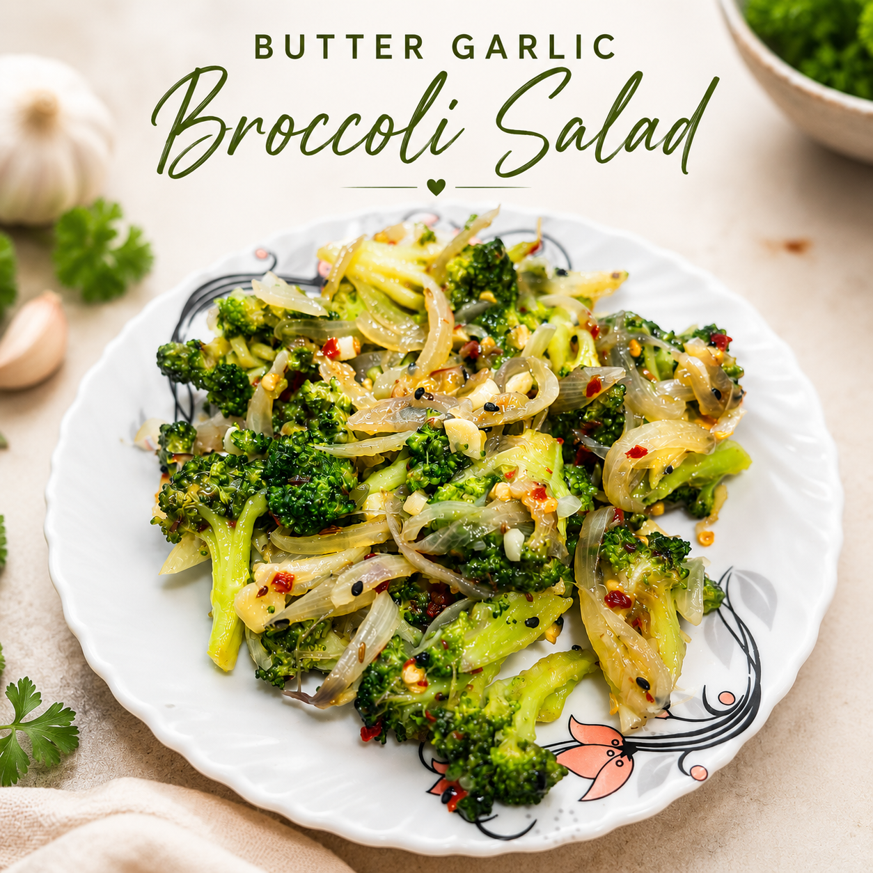 butter garlic broccoli salad
